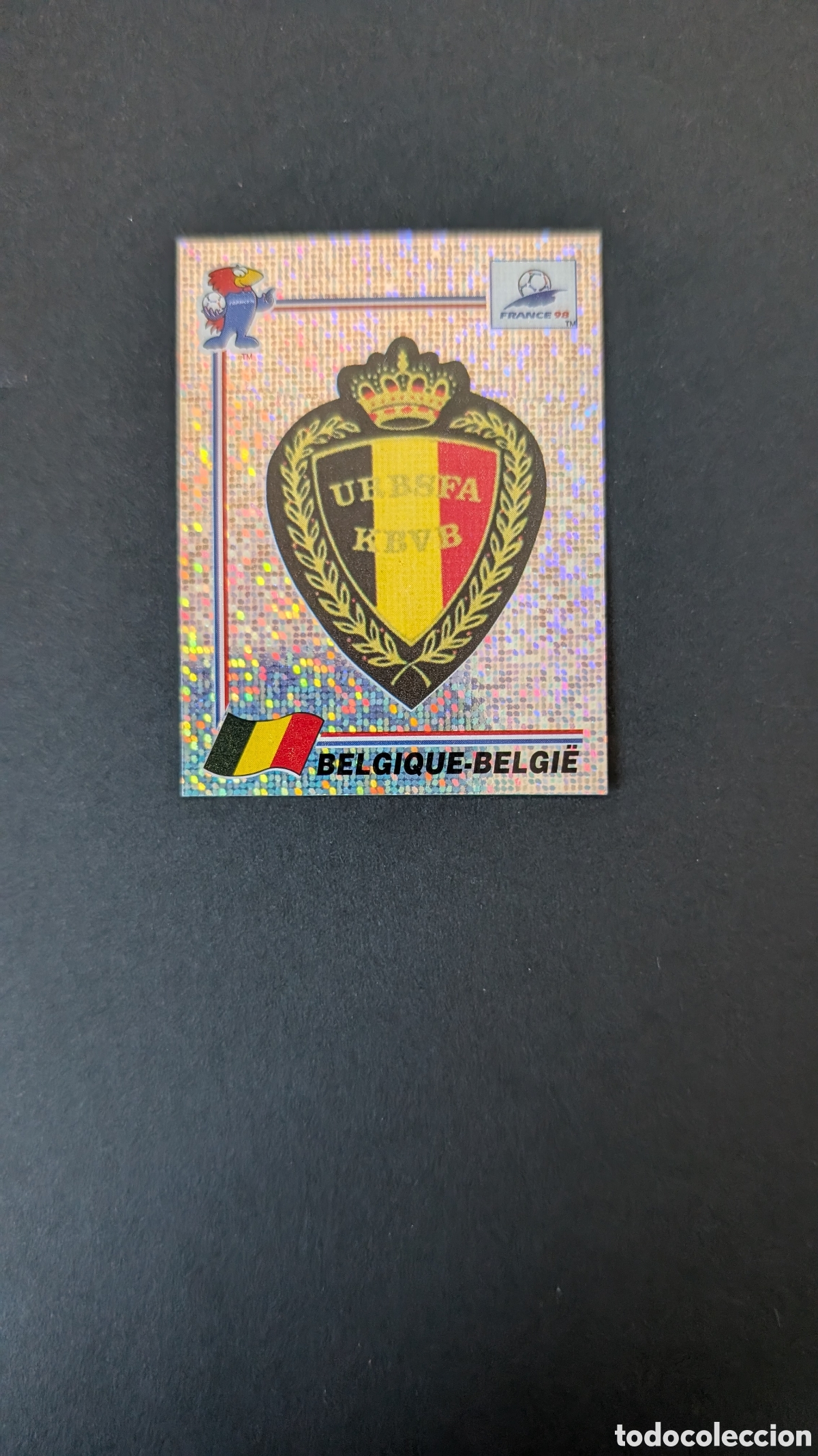 Cromos de Futebol: BELGICA 318 ESCUDO MUNDIAL FRANCIA PANINI 1998 98 NUNCA PEGADO SIN PEGAR