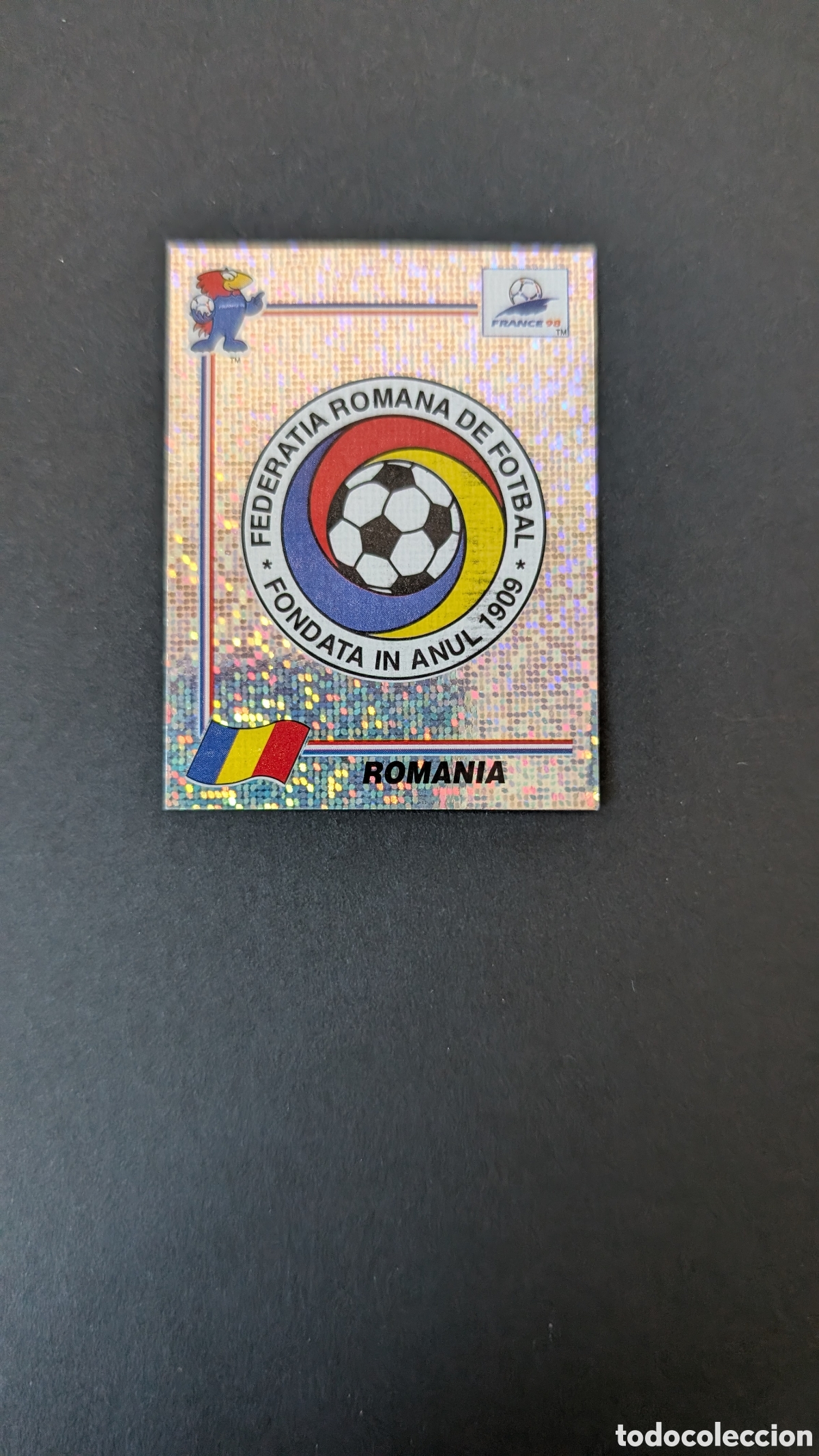 Cromos de F&uacute;tbol: RUMANIA 428 ESCUDO MUNDIAL FRANCIA PANINI 1998 98 NUNCA PEGADO SIN PEGAR