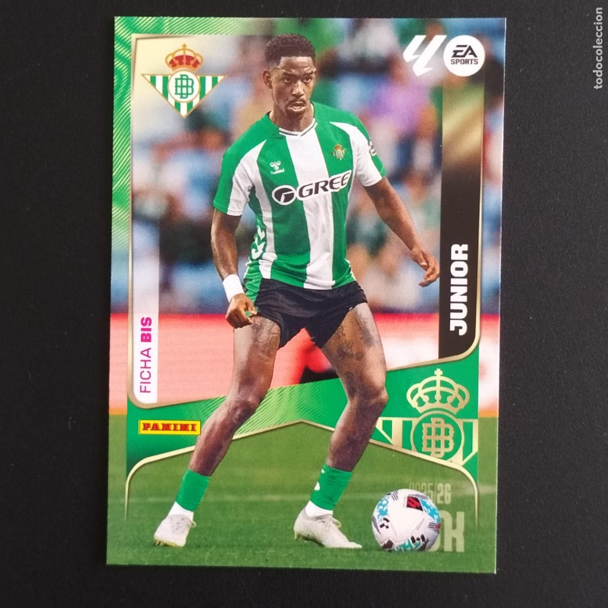 Cromos de F&uacute;tbol: MGK 98 JUNIOR FICHA BIS BETIS CROMOS ALBUM MEGACRACKS LIGA FUTBOL 2025 2026 25 26
