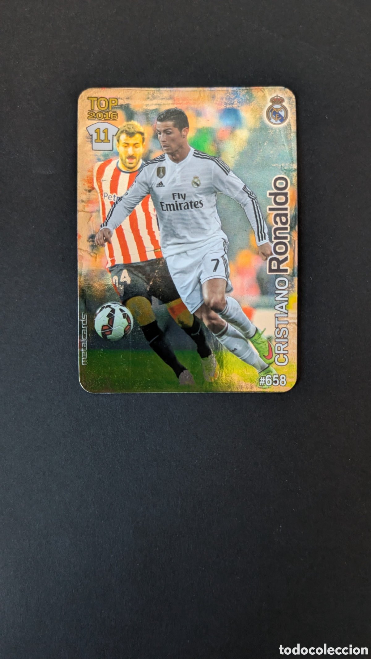 Fu&szlig;ball-Sticker: CRISTIANO RONALDO REAL MADRID 658 MUNDICROMO TOP 2016 FICHAS DE LA LIGA NUEVO
