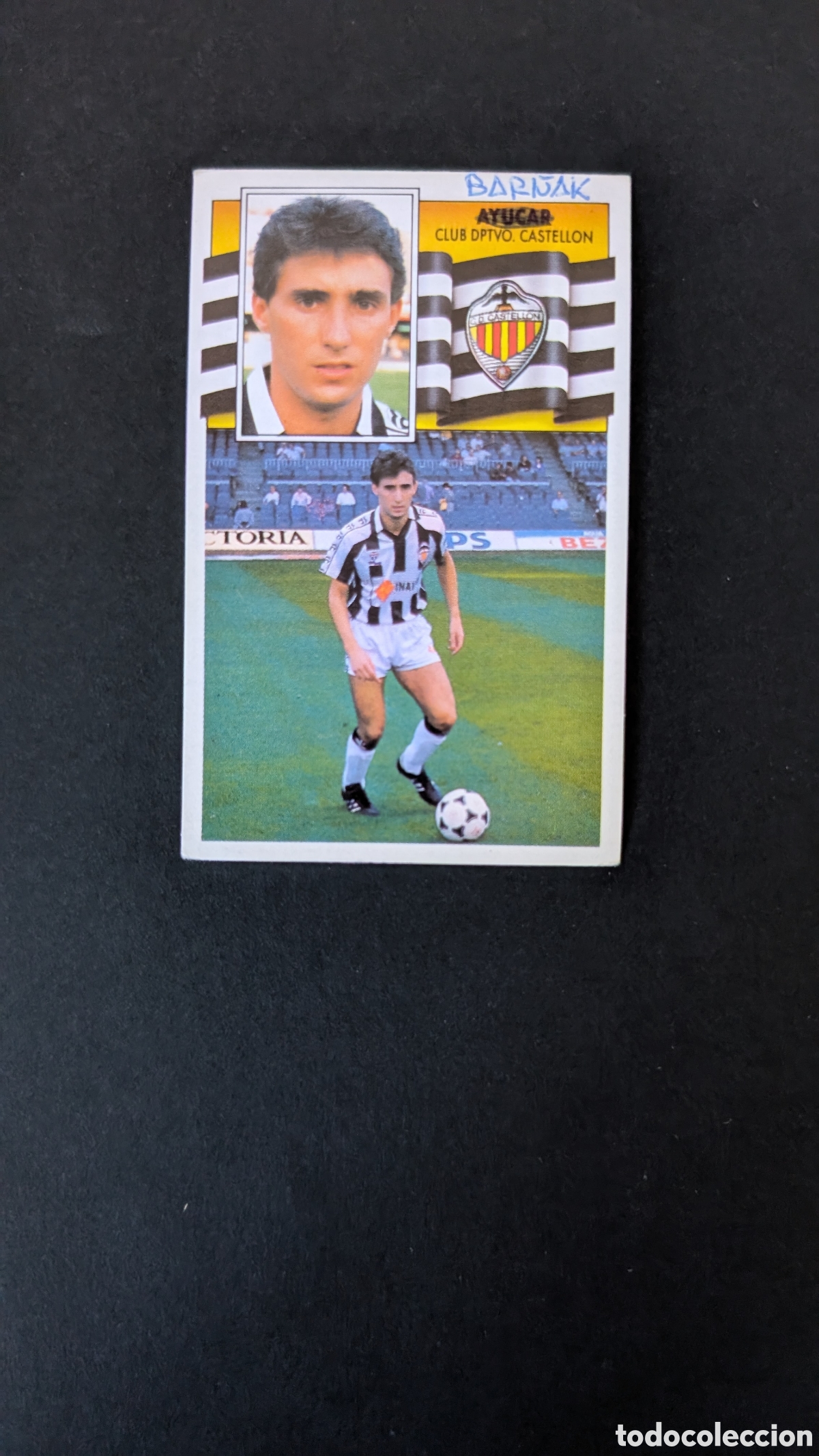 Fu&szlig;ball-Sticker: AYUCAR CASTELLON BAJA LIGA ESTE 1990/91 90 91 NUNCA PEGADO FRONTAL Y TRASERA PINTADAS