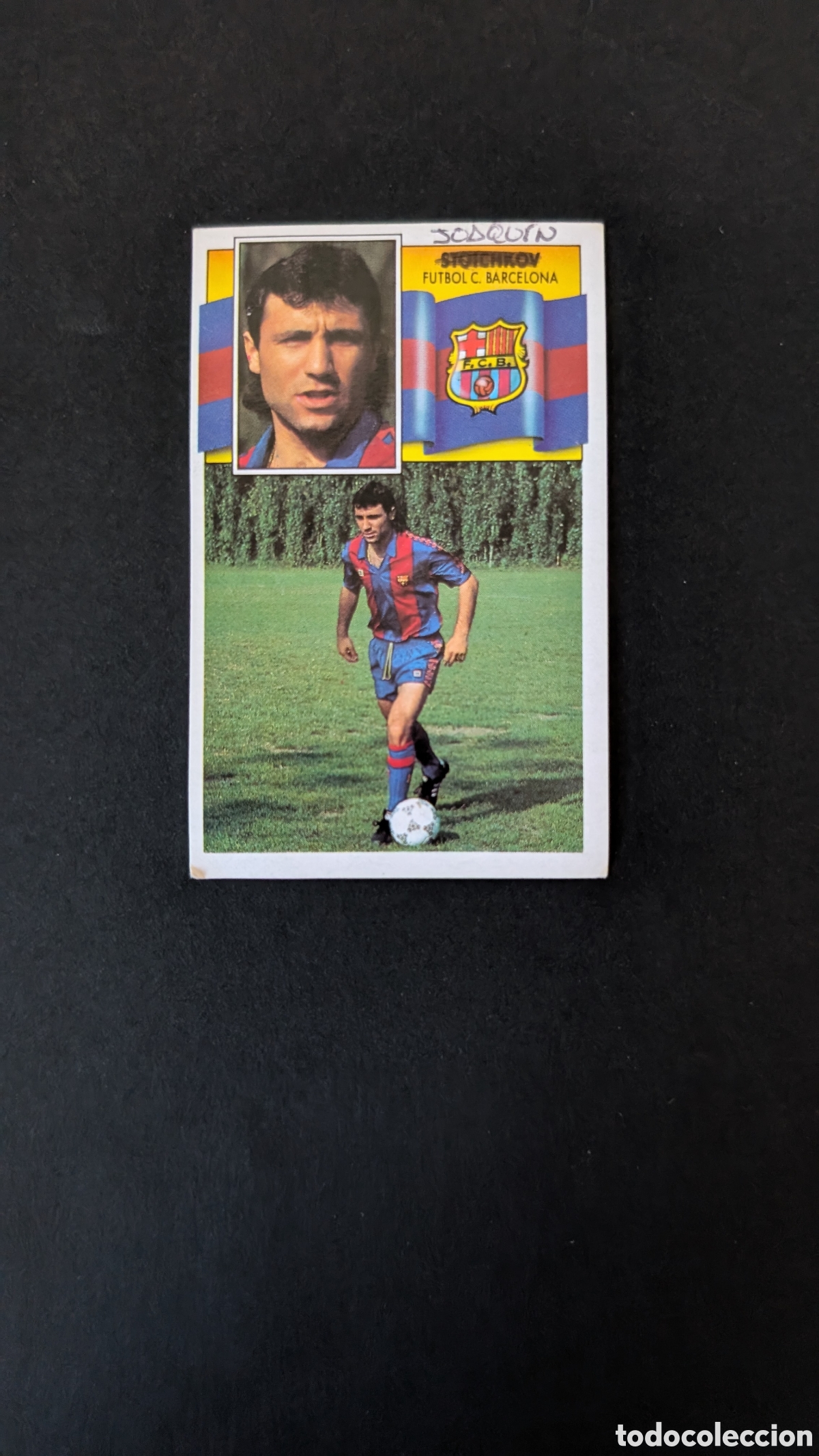 Fu&szlig;ball-Sticker: HRISTO STOICHKOV BARCELONA ROOKIE LIGA ESTE 1990/91 90 91 NUNCA PEGADO FRONTAL Y TRASERA PINTADAS