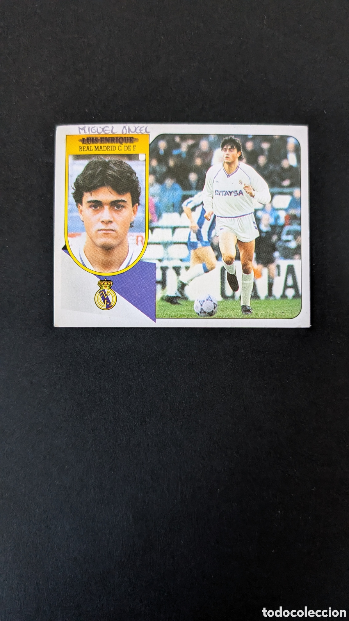 Fu&szlig;ball-Sticker: LUIS ENRIQUE REAL MADRID ROOKIE LIGA ESTE 1991/92 91 92 NUNCA PEGADO FRONTAL Y TRASERA PINTADAS