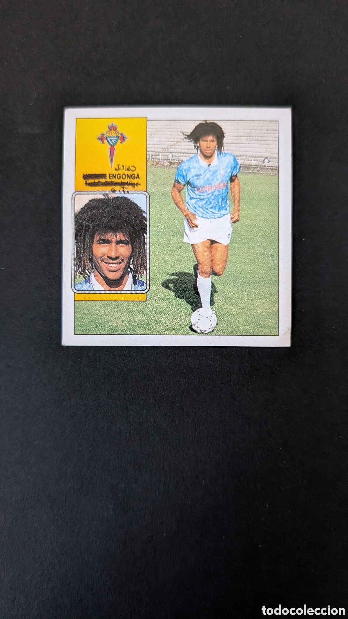 Fu&szlig;ball-Sticker: VICENTE ENGONGA CELTA FICHAJE 18 LIGA ESTE 1992/93 92 93 NUNCA PEGADO FRONTAL Y TRASERA PINTADAS