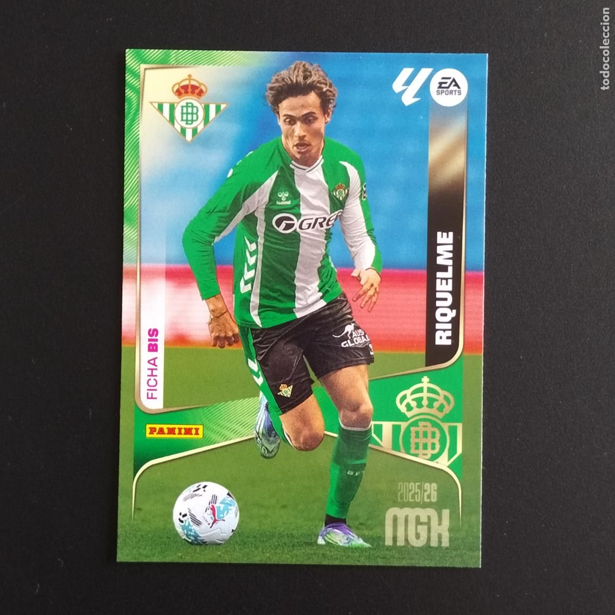 Cromos de F&uacute;tbol: MGK 105 RIQUELME FICHA BIS BETIS CROMOS ALBUM MEGACRACKS LIGA FUTBOL 2025 2026 25 26