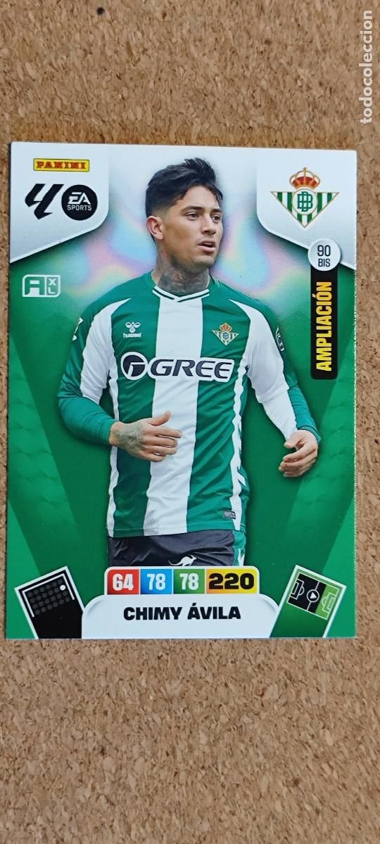 Cromos de F&uacute;tbol: ADRENALYN XL LA LIGA 25/26 CARD AMPLIACION CHIMY AVILA REAL BETIS # 90 BIS PANINI