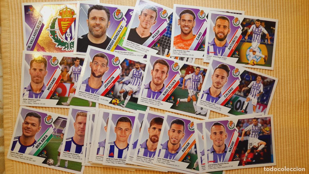 Cromos de F&uacute;tbol: LOTE 30 CROMOS REAL VALLADOLID EQUIPO COMPLETO INCLUYE INVIERNO LIGA 19-20 (2019 2020) &Aacute;LBUM ESTE