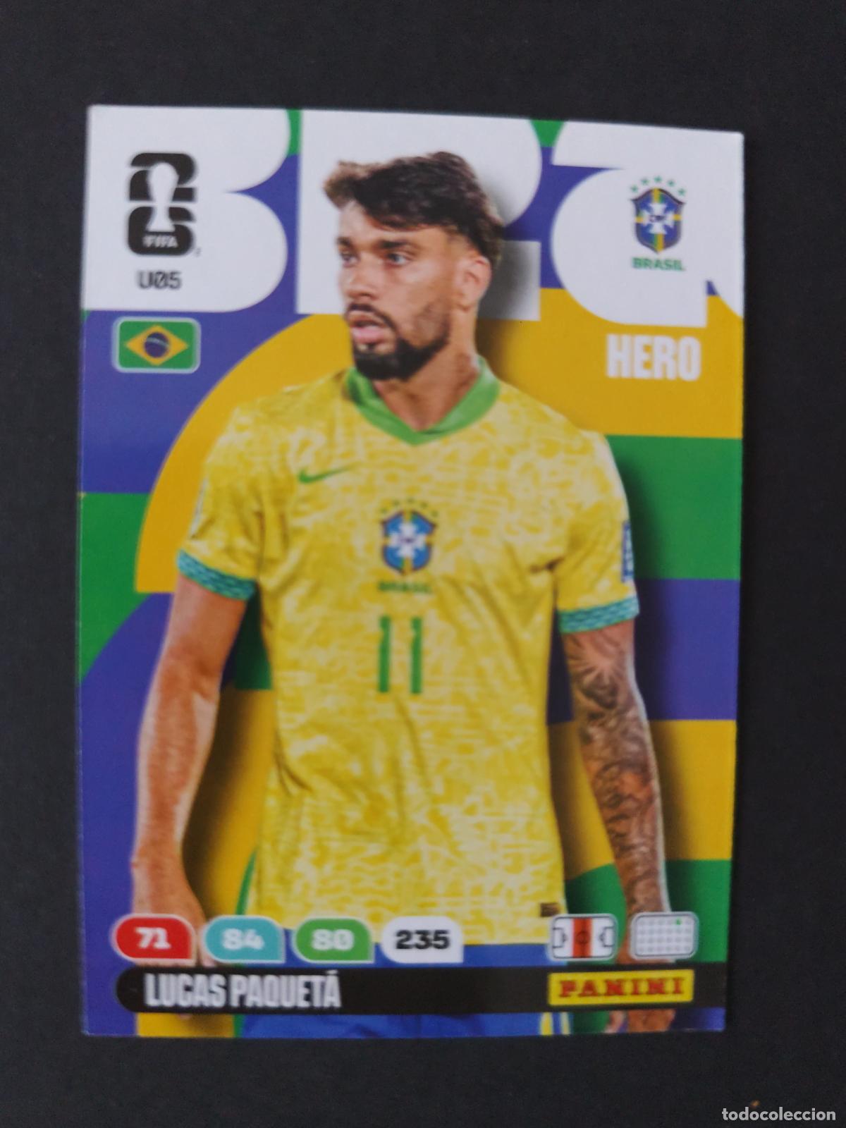Football Stickers: U5 LUCAS PAQUET&Aacute; ACTUALIZACI&Oacute;N UPDATE BRASIL ADRENALYN MUNDIAL FIFA WORLD CUP 2026 PANINI