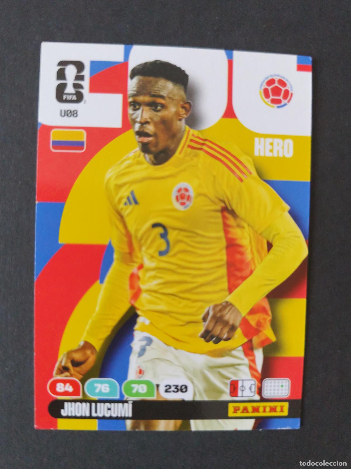 Figurine di Calcio: U8 JHON LUCUM&Iacute; ACTUALIZACI&Oacute;N UPDATE COLOMBIA ADRENALYN MUNDIAL FIFA WORLD CUP 2026 PANINI