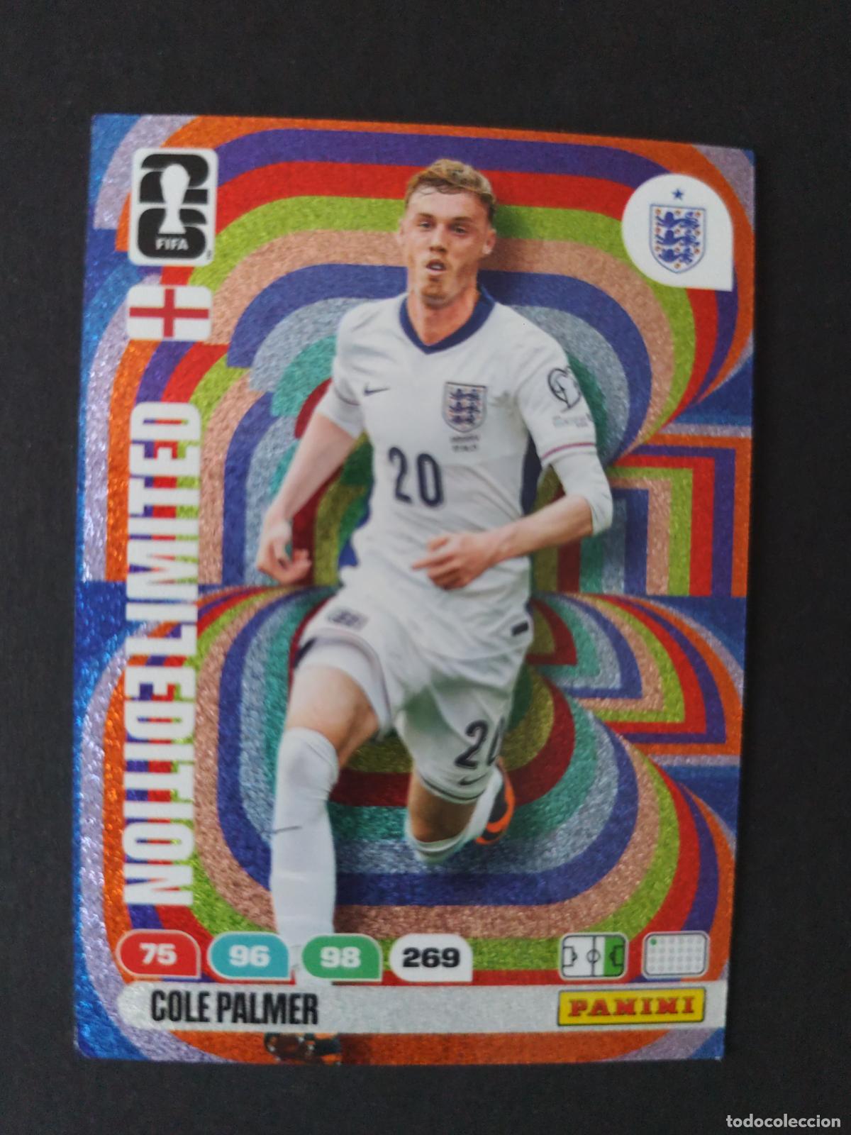 Fu&szlig;ball-Sticker: COLE PALMER EDICI&Oacute;N LIMITADA LIMITED INGLATERRA ADRENALYN MUNDIAL FIFA WORLD CUP 2026 PANINI
