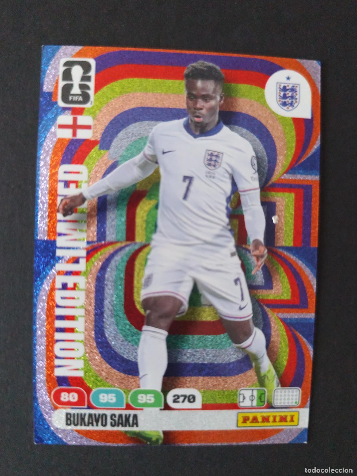 Fu&szlig;ball-Sticker: BUKAYO SAKA EDICI&Oacute;N LIMITADA LIMITED INGLATERRA ADRENALYN MUNDIAL FIFA WORLD CUP 2026 PANINI
