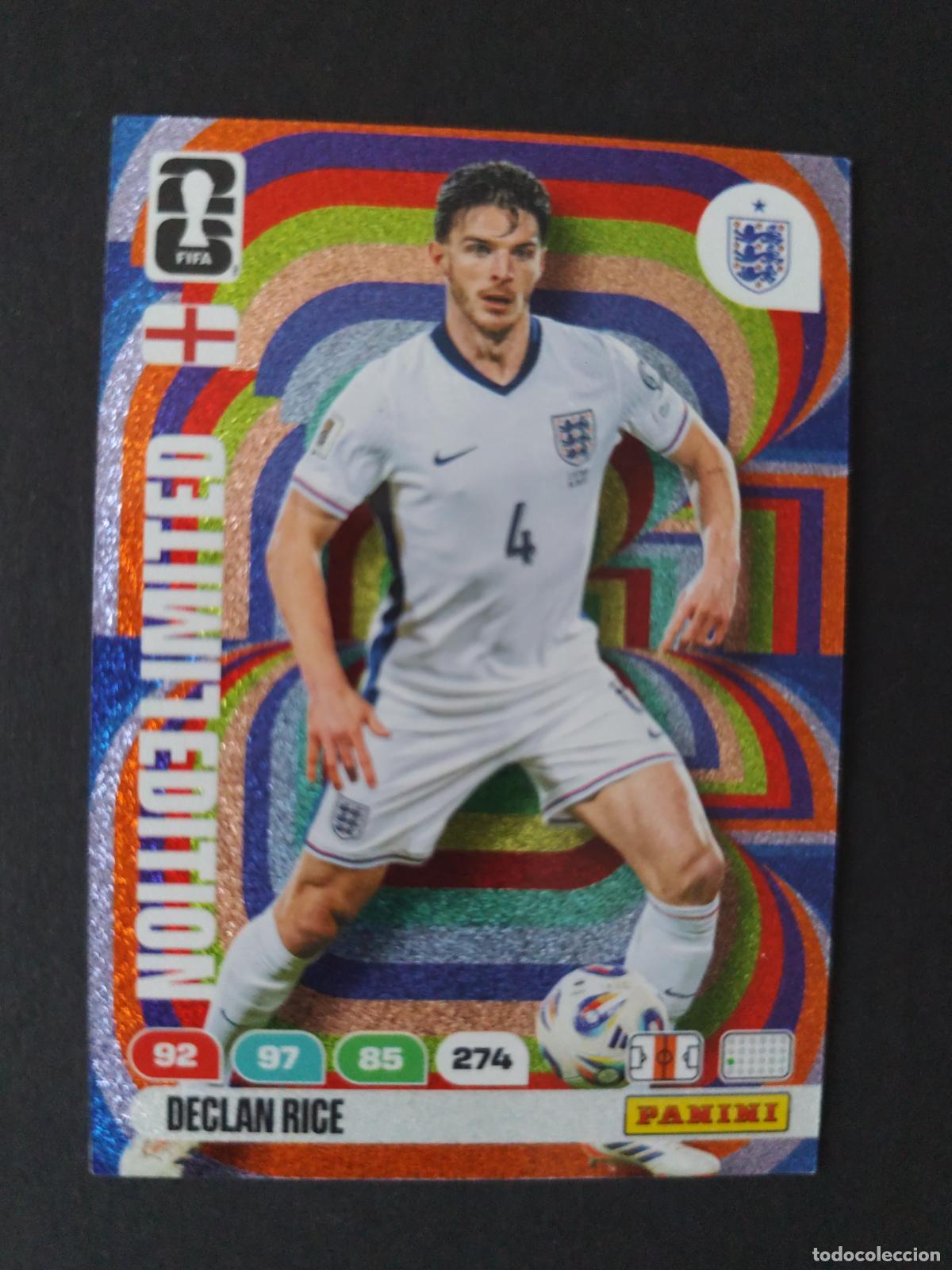 Fu&szlig;ball-Sticker: DECLAN RICE EDICI&Oacute;N LIMITADA LIMITED INGLATERRA ADRENALYN MUNDIAL FIFA WORLD CUP 2026 PANINI