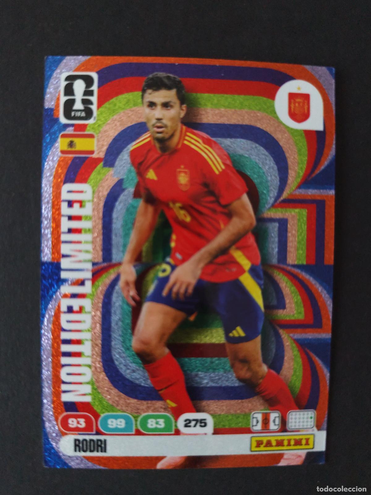Fu&szlig;ball-Sticker: RODRI EDICI&Oacute;N LIMITADA LIMITED ESPA&Ntilde;A ADRENALYN MUNDIAL FIFA WORLD CUP 2026 PANINI