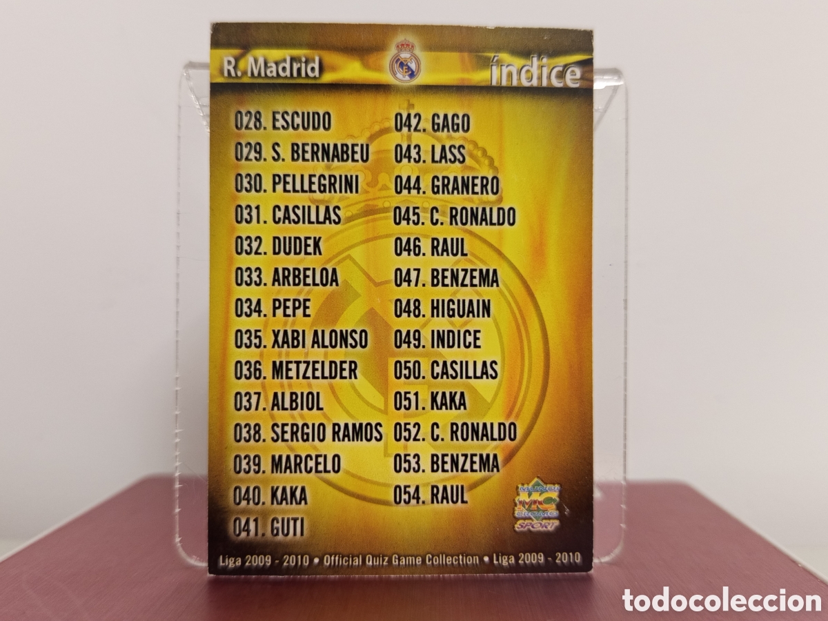 Figurine di Calcio: ❇️ CROMO ⚽ &Iacute;NDICE REAL MADRID 49 09 10 2009 2010 FICHAS LIGA QUIZ COLLECTION MUNDICROMO ❇️