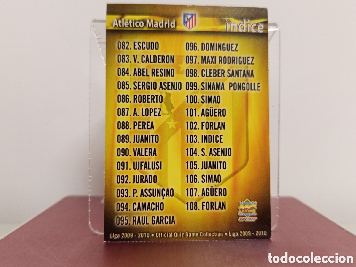 Cromos de F&uacute;tbol: ❇️ CROMO ⚽ &Iacute;NDICE ATL&Eacute;TICO DE MADRID FICHAS LIGA QUIZ COLLECTION MUNDICROMO ❇️