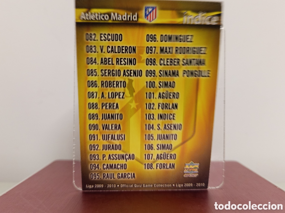 Cromos de F&uacute;tbol: ❇️ CROMO ⚽ &Iacute;NDICE ATL&Eacute;TICO DE MADRID FICHAS LIGA QUIZ COLLECTION MUNDICROMO ❇️