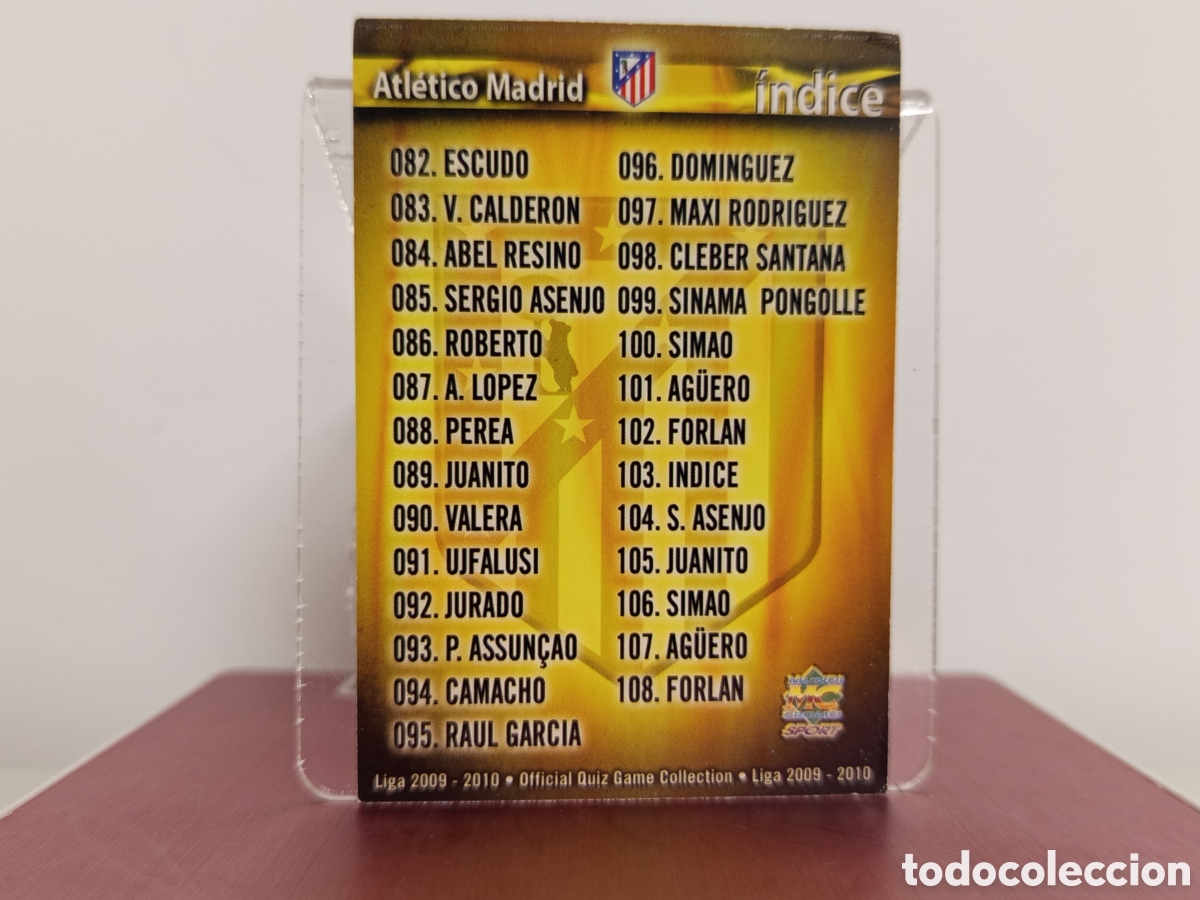 Cromos de F&uacute;tbol: ❇️ CROMO ⚽ &Iacute;NDICE ATL&Eacute;TICO DE MADRID FICHAS LIGA QUIZ COLLECTION MUNDICROMO ❇️