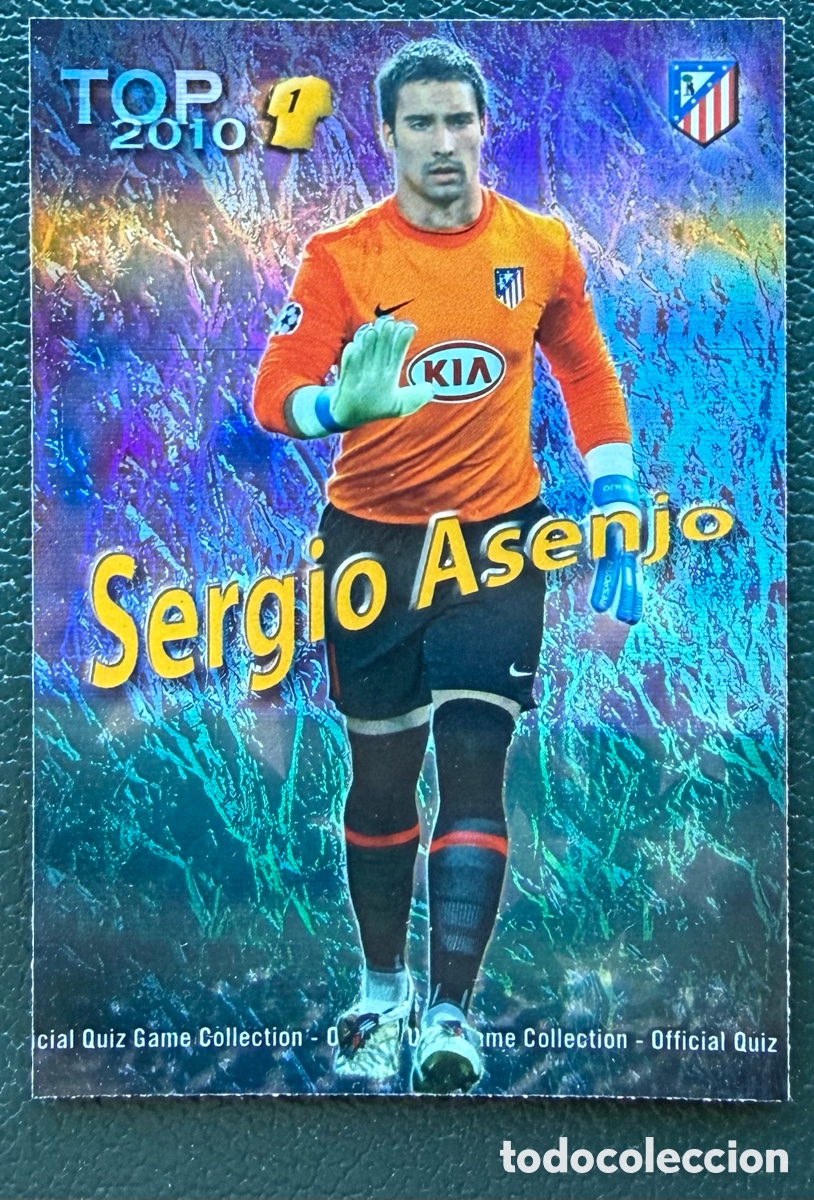 Cromos de F&uacute;tbol: 548 SERGIO ASENJO ATLETICO DE MADRID TOP AZUL JASPEADO FICHAS ALBUM MUNDICROMO 2009 2010 09 10