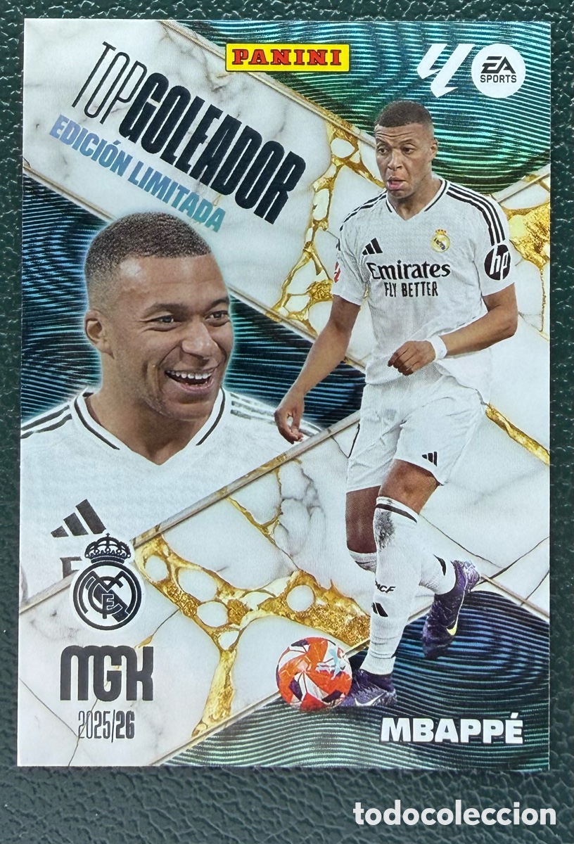 Cromos de F&uacute;tbol: MBAPPE REAL MADRID TOP GOLEADOR EDICION LIMITADA FICHAS ALBUM MEGACRACKS 2025 2026 MGK 25 26