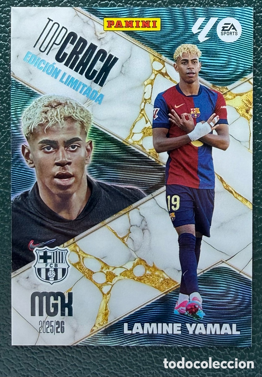 Cromos de F&uacute;tbol: LAMINE YAMAL FC BARCELONA TOP CRACK EDICION LIMITADA FICHAS ALBUM MEGACRACKS 2025 2026 MGK 25 26