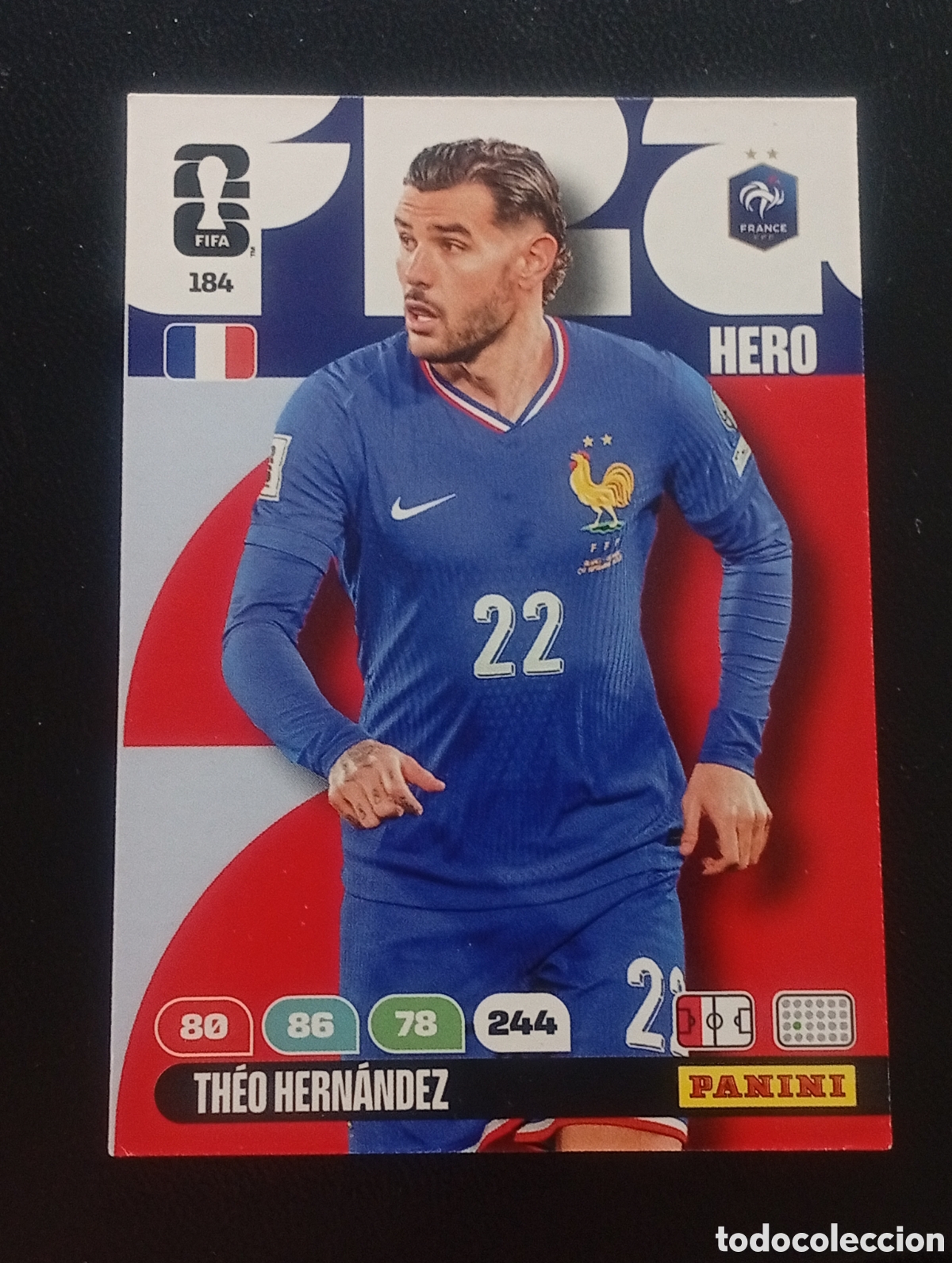 Cromos de F&uacute;tbol: 184 THEO HERNANDEZ FRANCIA FRANCE PANINI ADRENALYN MUNDIAL WORLD CUP 2026 CARD TOPPS USA MEX CAN