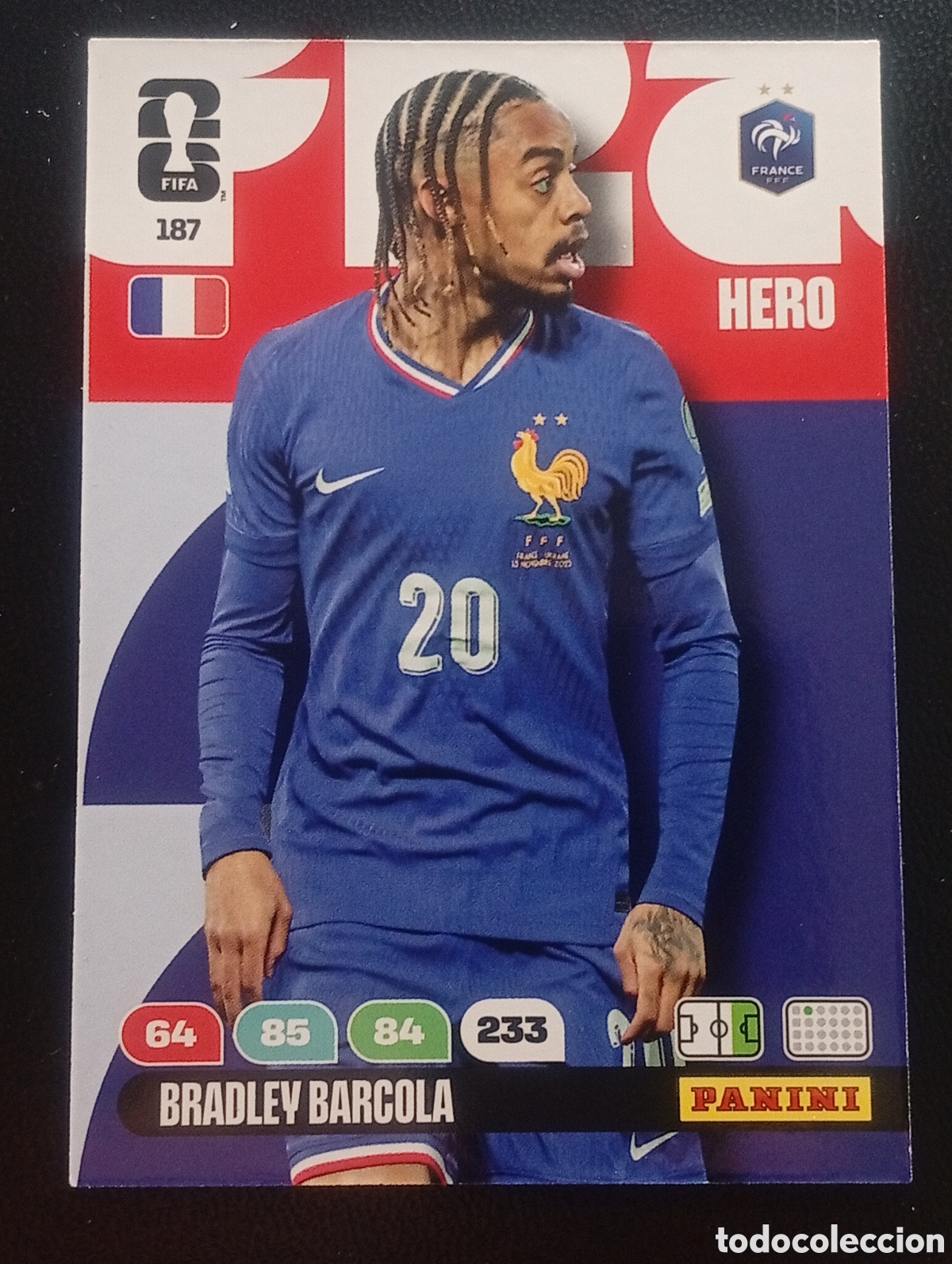 Cromos de F&uacute;tbol: 187 BARCOLA BRADLEY FRANCIA FRANCE PANINI ADRENALYN MUNDIAL WORLD CUP 2026 CARD TOPPS USA MEX CAN