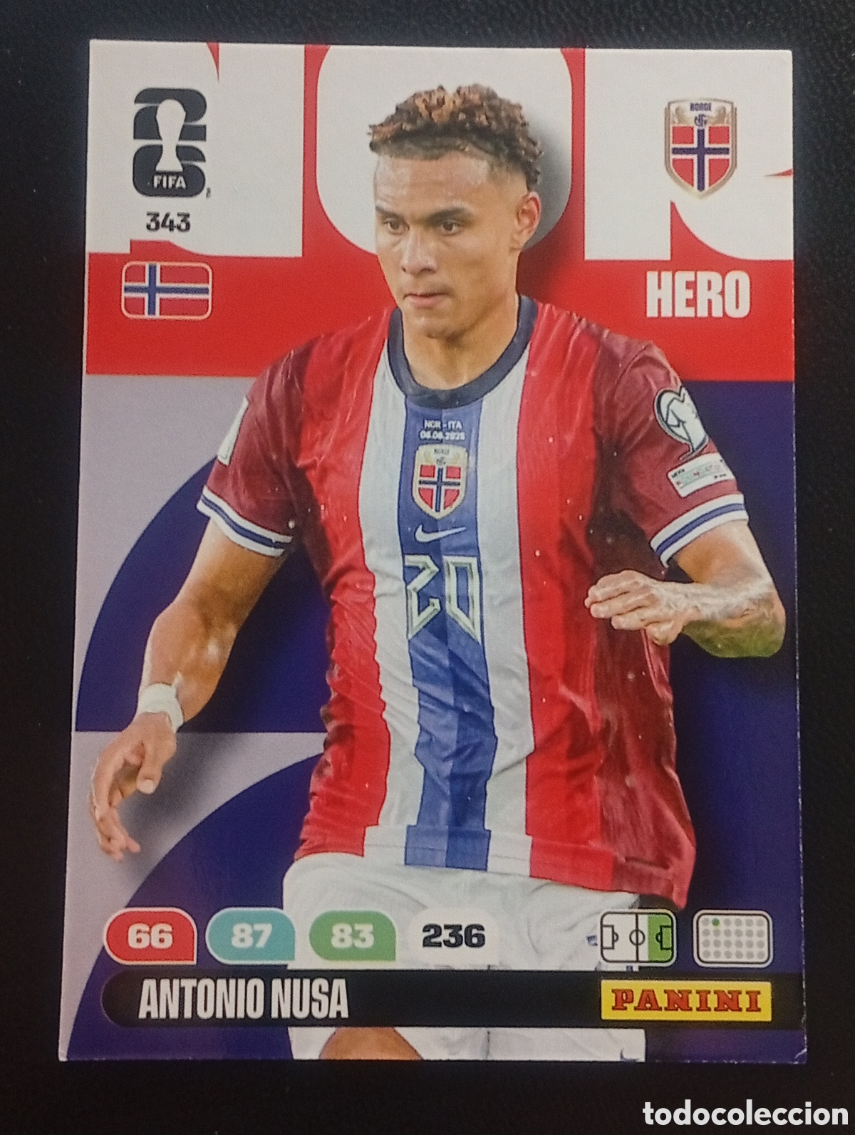 Cromos de F&uacute;tbol: 343 ANTONIO NUSA NORGE NORUEGA PANINI ADRENALYN MUNDIAL WORLD CUP 2026 CARD TOPPS USA MEX CAN