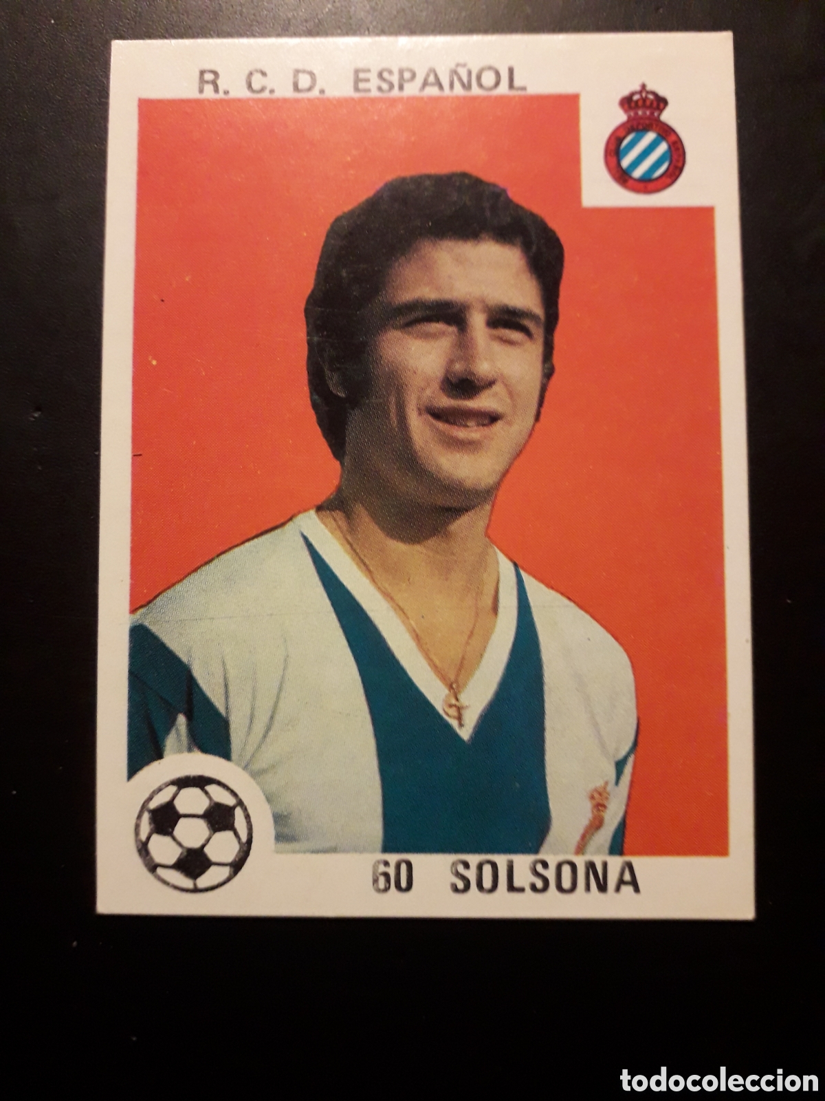 Cromos de F&uacute;tbol: SOLSONA RCD ESPA&Ntilde;OL N&deg; 60 SIN PEGAR, ESCRITO EN TRASERA ED MAGA 1978-1979 78-79 PEDIDO M&Iacute;NIMO 3&euro;