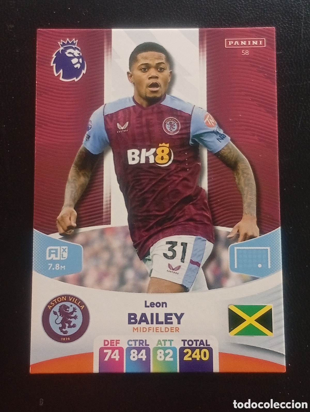 Cromos de F&uacute;tbol: 58 BAILEY ASTON VILLA 2023 2024 ADRENALYN XL PREMIER LEAGUE PANINI CROMOS CARDS TOPPS