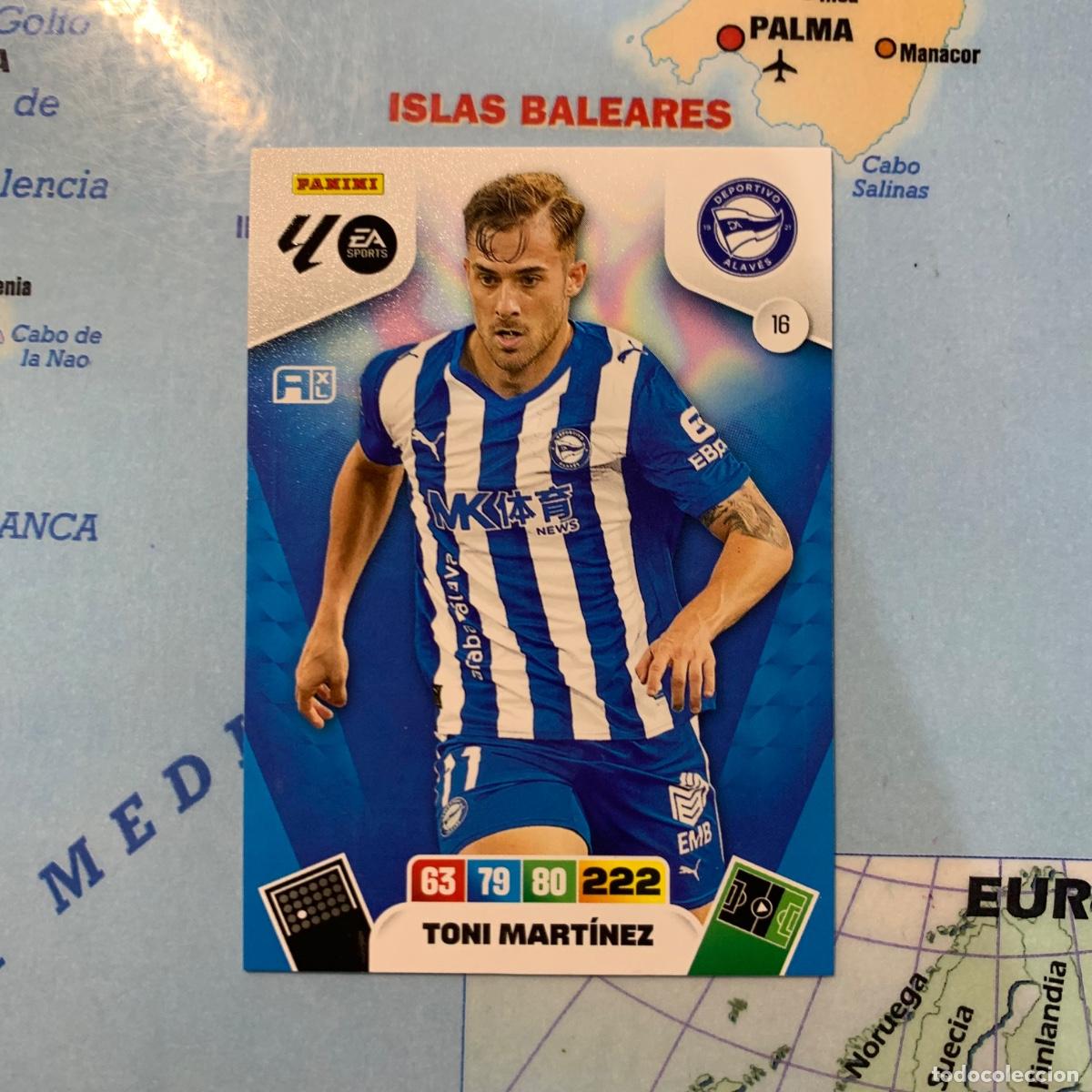 Cromos de F&uacute;tbol: Toni Mart&iacute;nez n&uacute;mero 16 del Alav&eacute;s cromo adrenalyn XL 25-26 2025-2026