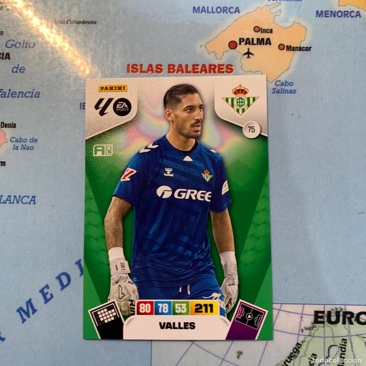 Football Stickers: Valles n&uacute;mero 75 del Betis cromo adrenalyn XL 25-26 2025-2026
