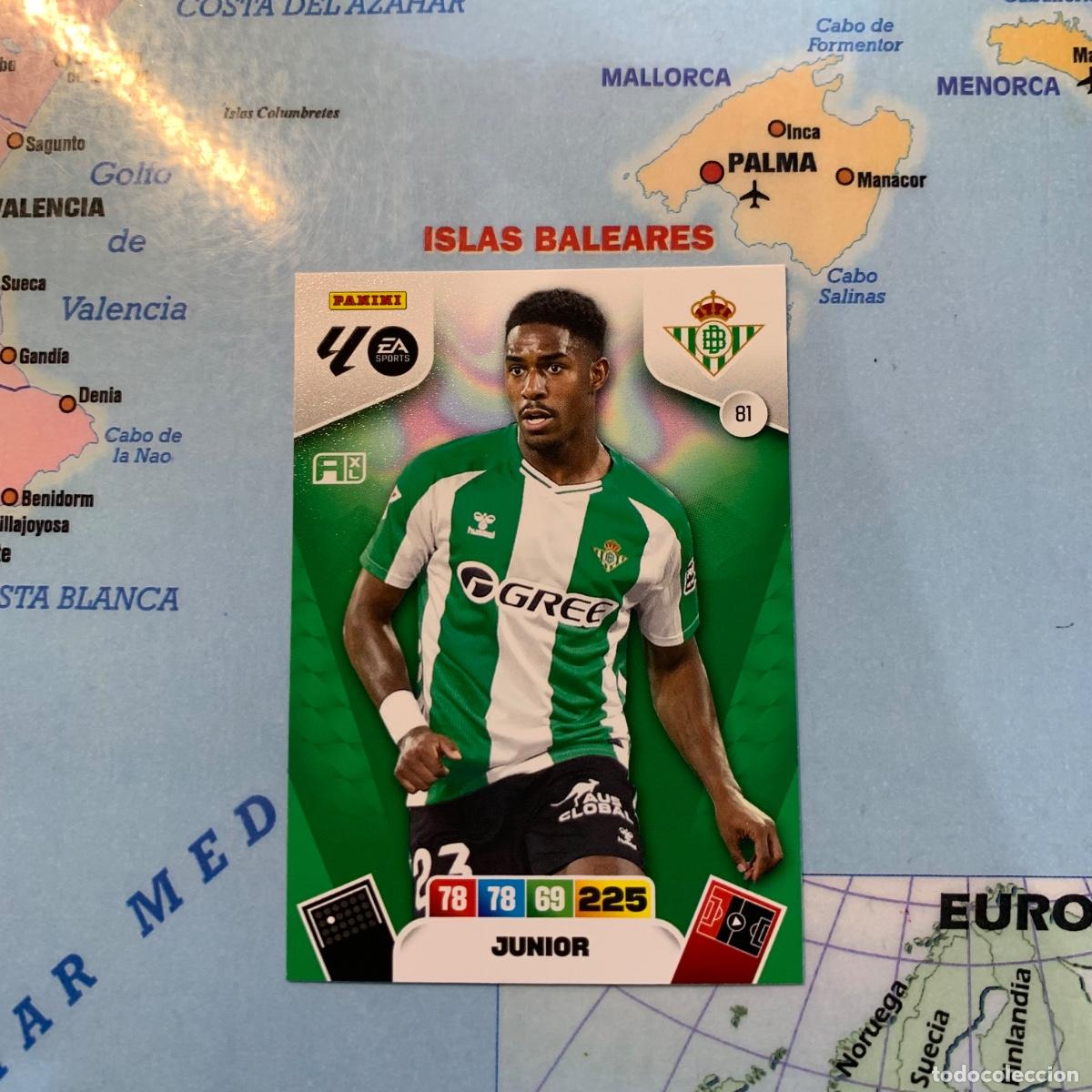 Football Stickers: Junior n&uacute;mero 81 del Betis cromo adrenalyn XL 25-26 2025-2026
