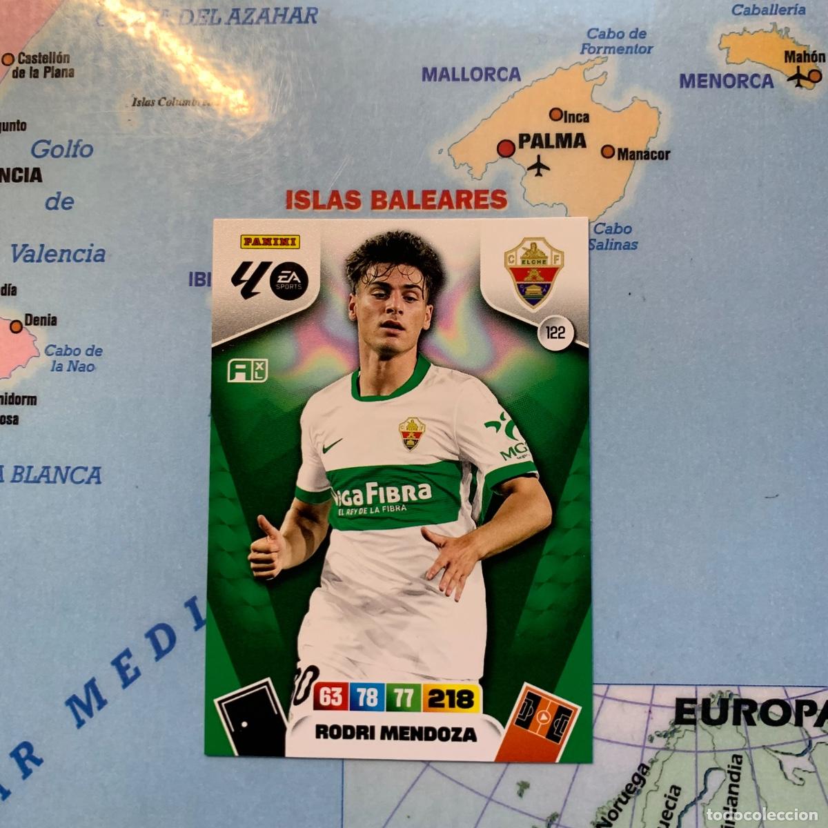 Cromos de F&uacute;tbol: Rodri Mendoza n&uacute;mero 122 Del Elche cromo adrenalyn XL 25-26 2025-2026