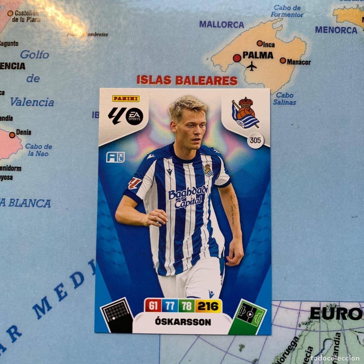 Cromos de F&uacute;tbol: Oskarsson n&uacute;mero 305 de la Real Sociedad cromo adrenalyn XL 25-26 2025-2026