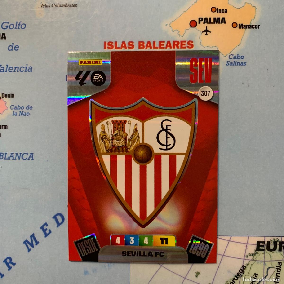 Football Stickers: Escudo del Sevilla n&uacute;mero 307 cromo Adrenalyn XL 25-26 2025-2026