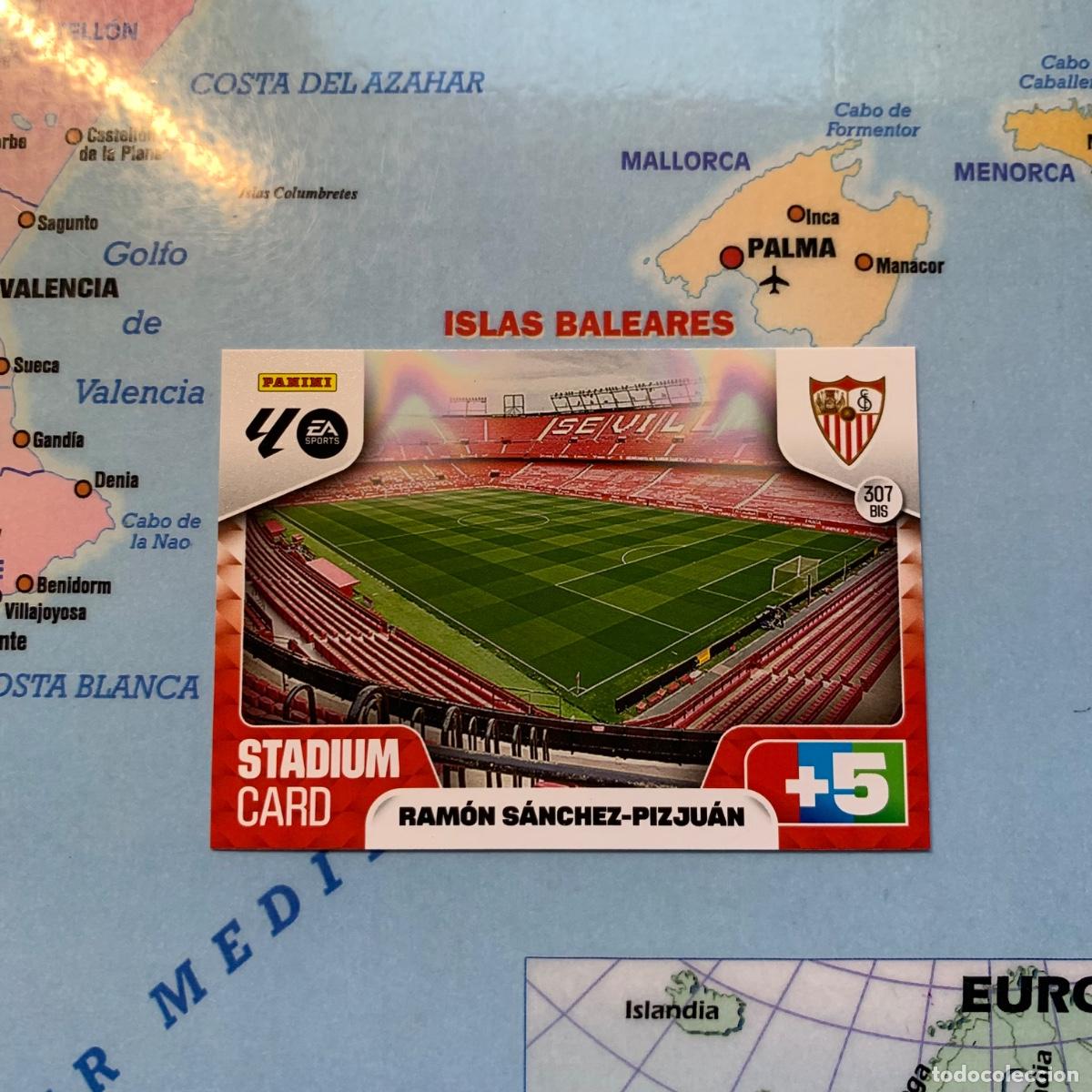 Football Stickers: Stadium Card del Sevilla n&uacute;mero 307 Bis cromo adrenalyn XL 25-26 2025-2026