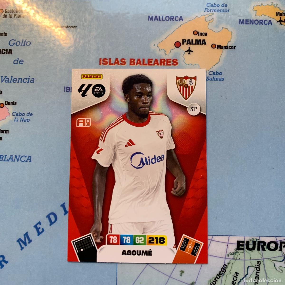 Football Stickers: Agouame n&uacute;mero 317 del Sevilla cromo adrenalyn XL 25-26 2025-2026