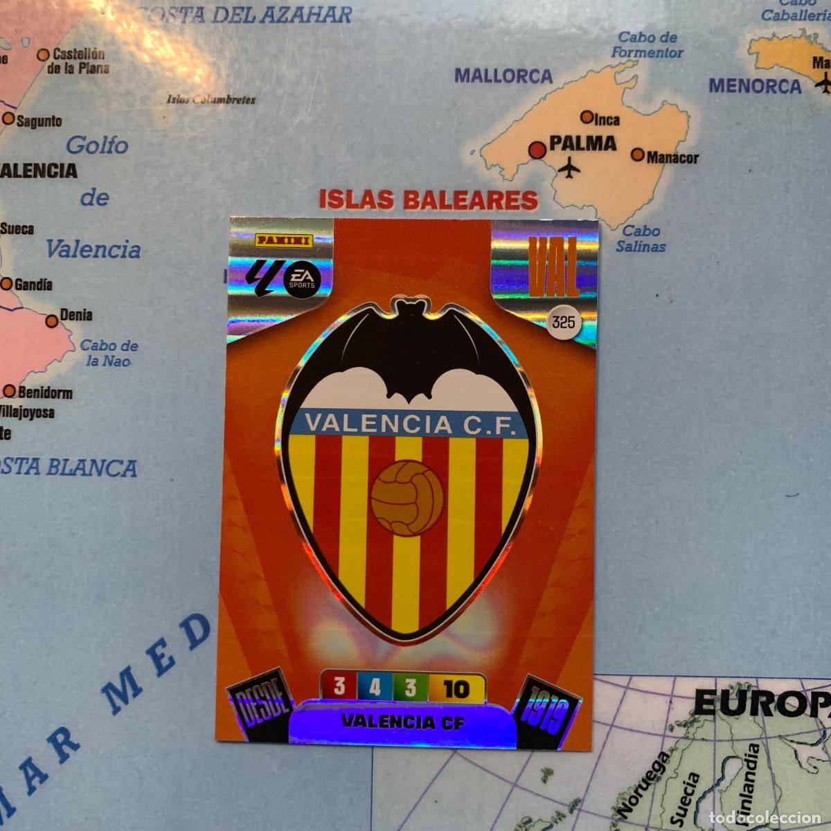 Cromos de F&uacute;tbol: Escudo del Valencia n&uacute;mero 325 adrenalyn XL 25-26 2025-2026