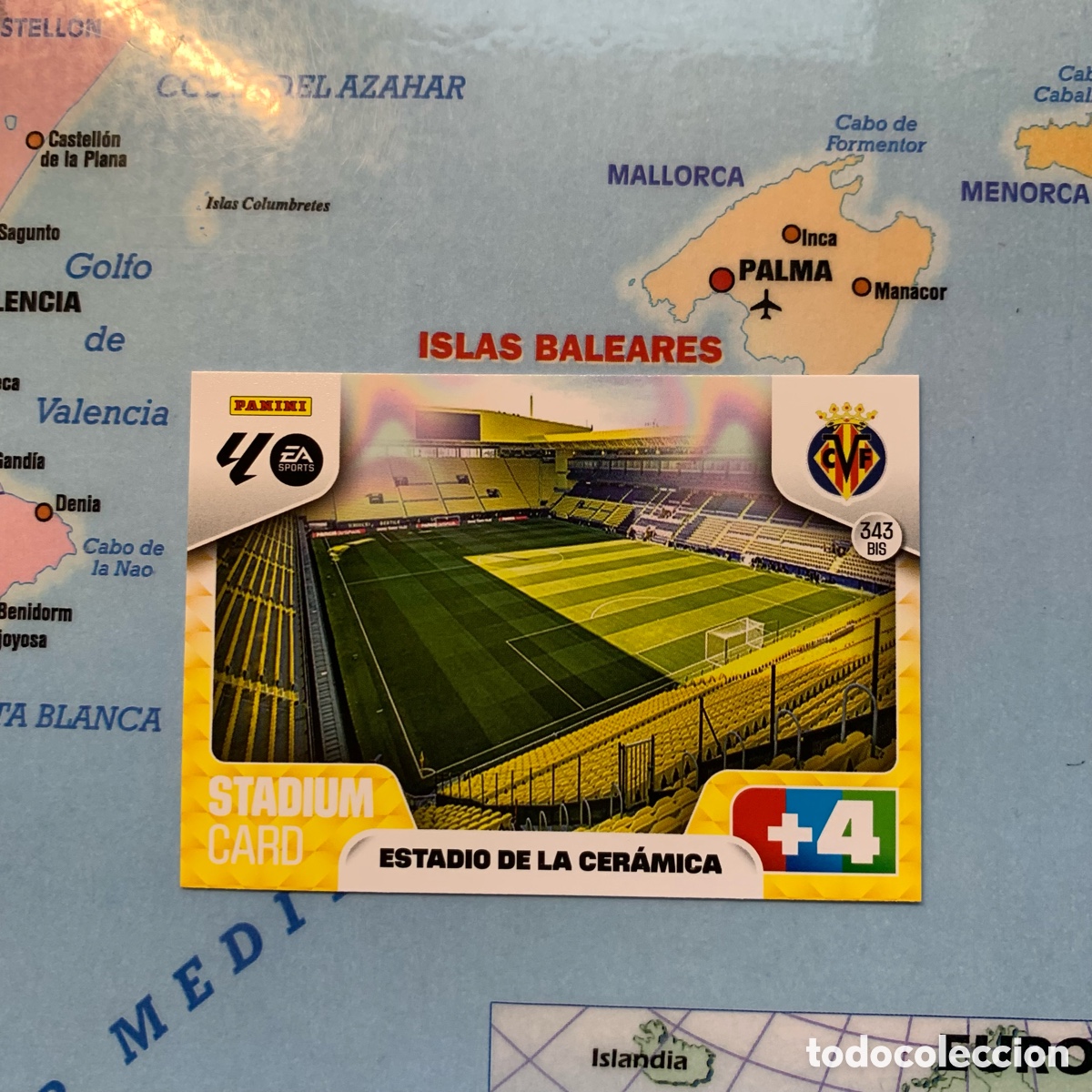 Figurine di Calcio: Stadium Card del Villarreal n&uacute;mero 343 Bis cromo adrenalyn XL 25-26 2025-2026