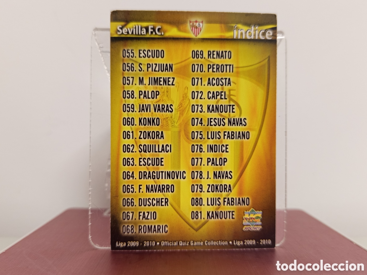 Fu&szlig;ball-Sticker: ❇️ CROMO ⚽ &Iacute;NDICE SEVILLA 76 FICHAS LIGA QUIZ COLLECTION MUNDICROMO ❇️