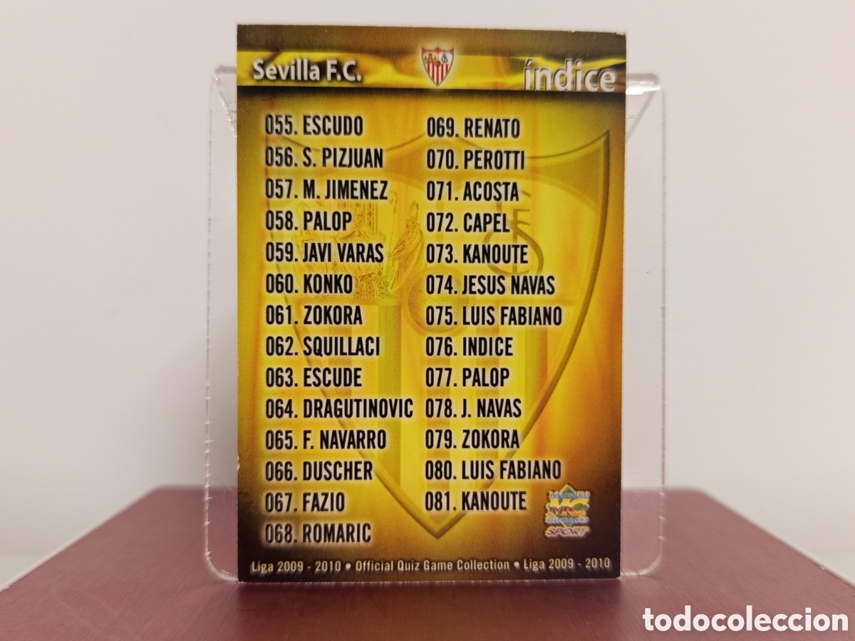 Fu&szlig;ball-Sticker: ❇️ CROMO ⚽ &Iacute;NDICE SEVILLA 76 FICHAS LIGA QUIZ COLLECTION MUNDICROMO ❇️