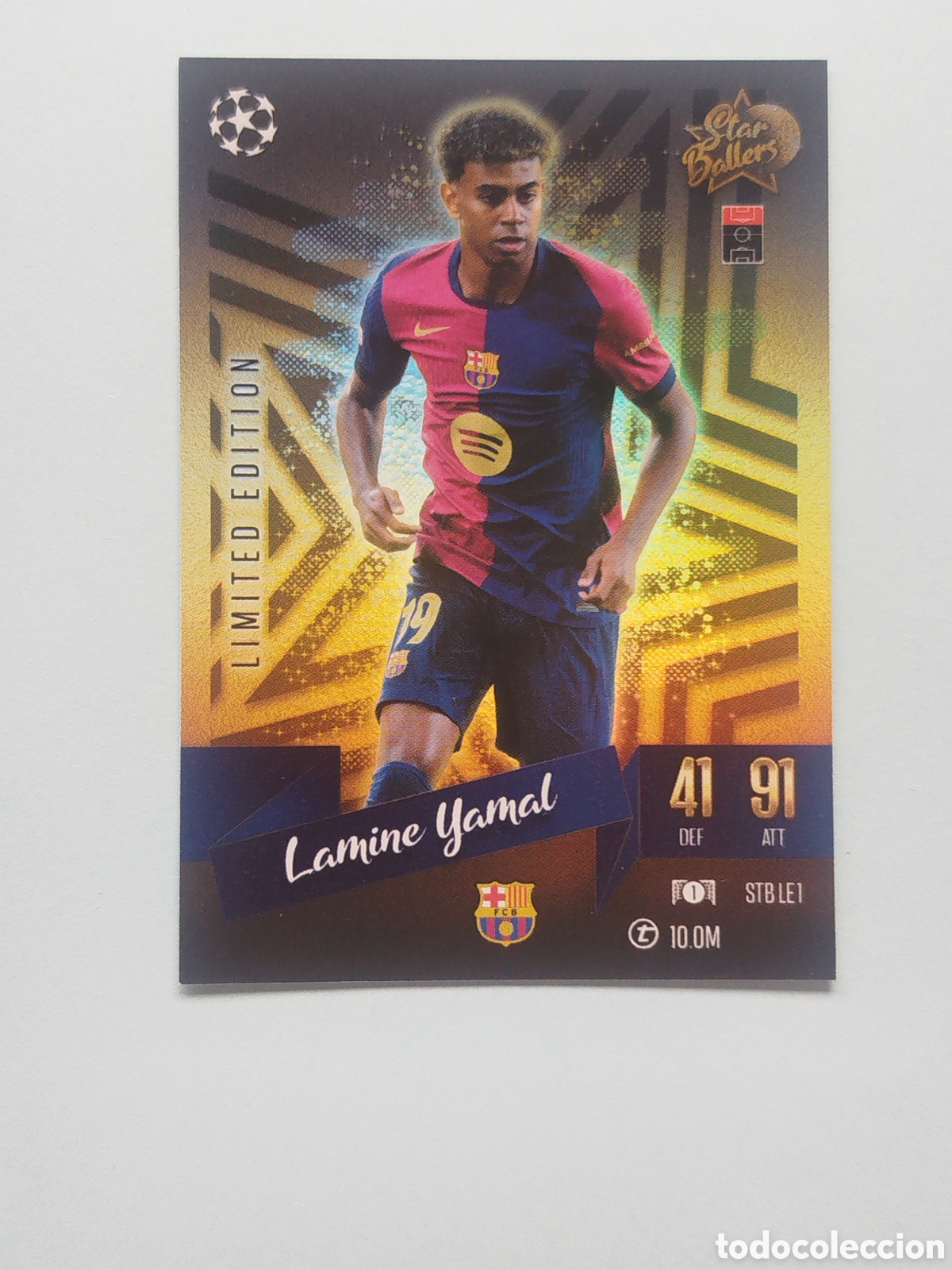 Cromos de F&uacute;tbol: LAMINE YAMAL LIMITED EDITION TOPPS MATCH ATTAX 24-25 STAR BALLERS