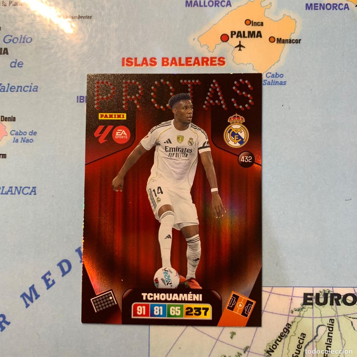 Cromos de F&uacute;tbol: Tchouameni Protas n&uacute;mero 432 del Real Madrid cromo adrenalyn XL 25-26 2025-2026