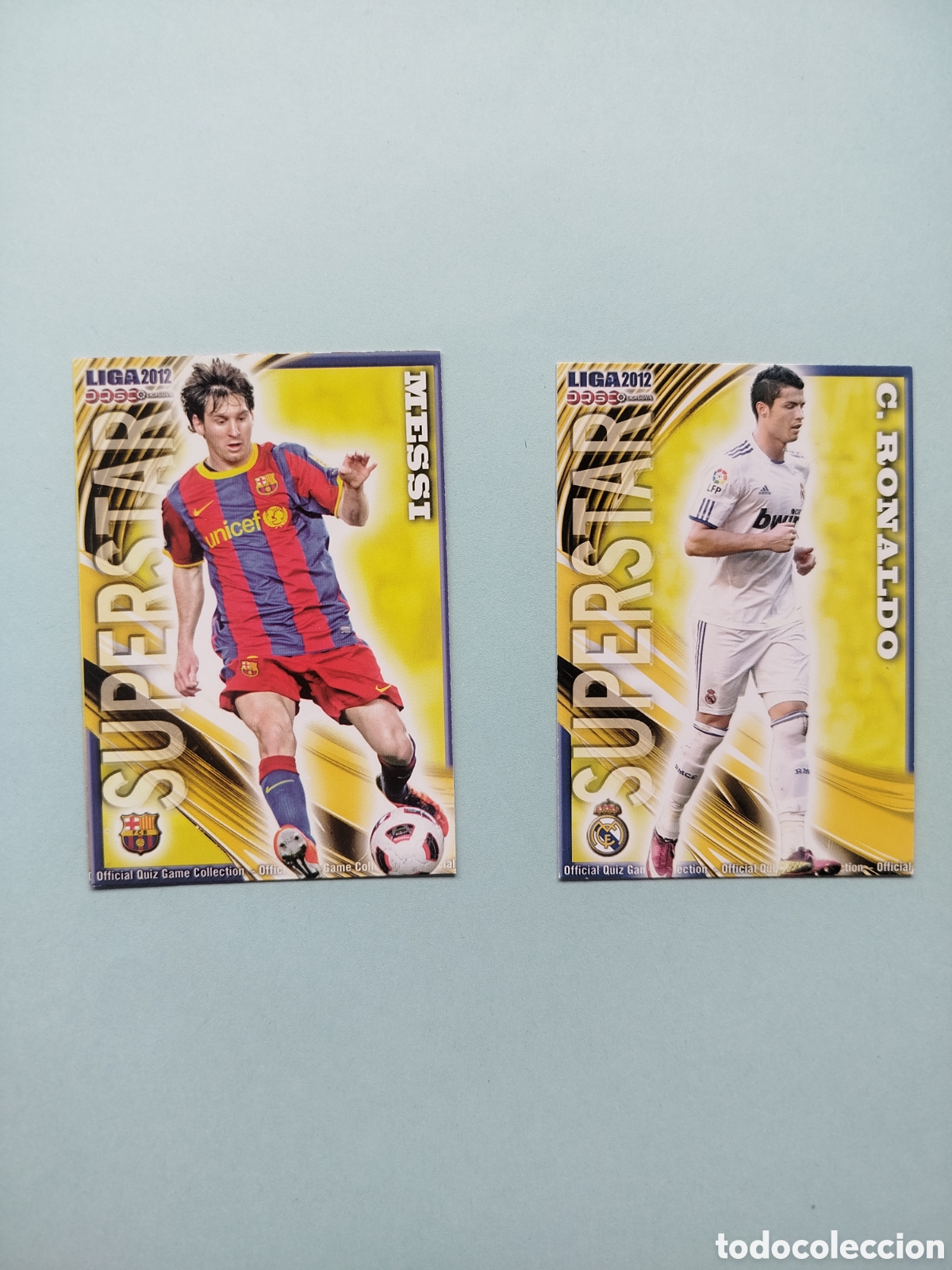 Cromos de F&uacute;tbol: LOTE SUPERSTAR MESSI Y CRISTIANO RONALDO 2012 NUEVOS