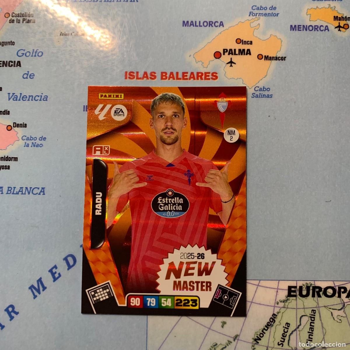 Figurine di Calcio: Radu New Master numero 2 del Celta cromo adrenalyn XL 25-26 2025-2026