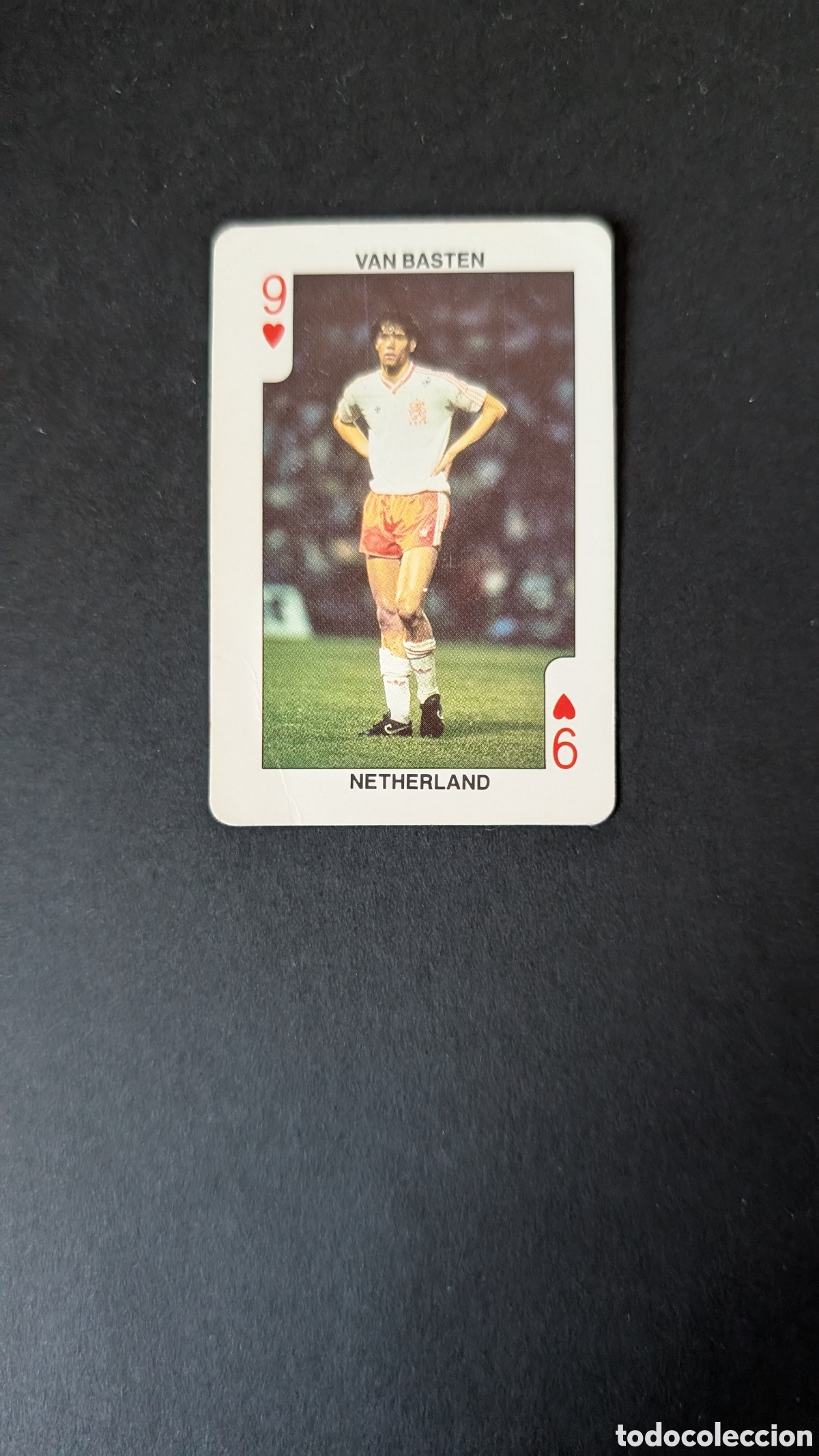 Cromos de F&uacute;tbol: VAN BASTEN HOLANDA 9 CORAZONES FOOTBALL NAIPE CARTA BARAJA EUROCOPA EURO 1988 88 BUEN ESTADO
