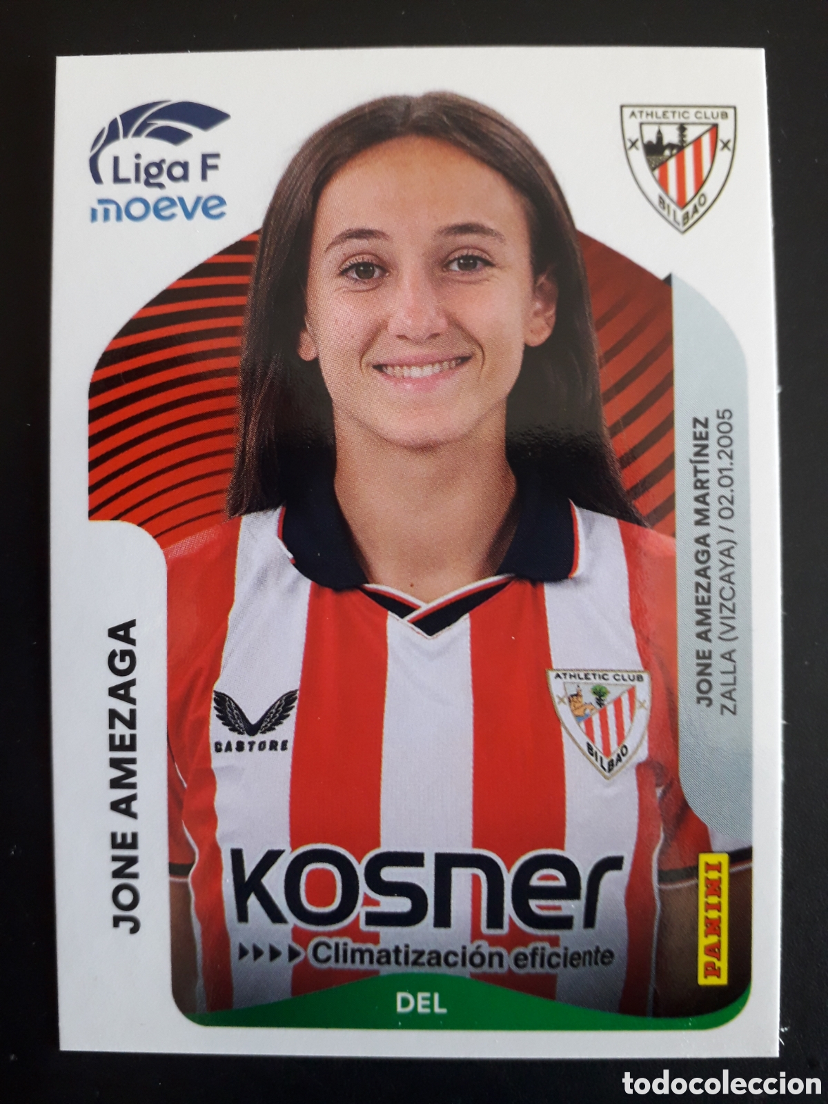 Cromos de F&uacute;tbol: JONE AMEZAGA ATHLETIC BILBAO N&deg; 37 LIGA F FEMENINA 2025 2026 25 26 PANINI SIN PEGAR PEDIDO M&Iacute;NIMO 3&euro;