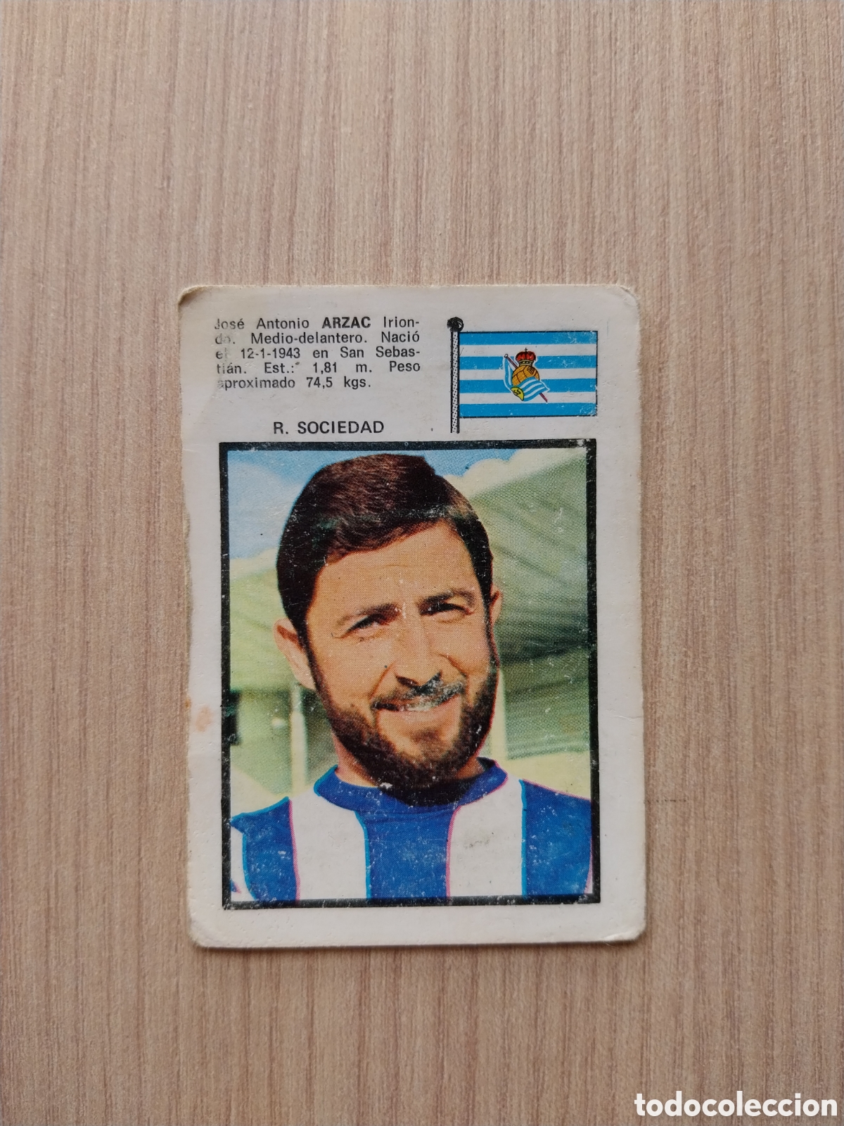 Cromos de F&uacute;tbol: ARZAC FHER 1971 1972 71 72 CROMO NUNCA PEGADO REAL SOCIEDAD F&Uacute;TBOL LIGA