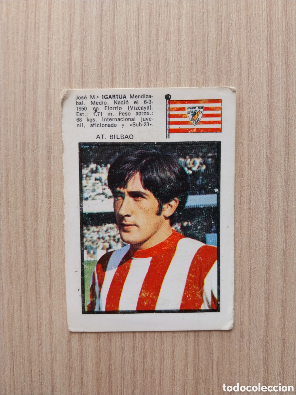 Cromos de F&uacute;tbol: IGARTUA FHER 1971 1972 71 72 CROMO NUNCA PEGADO ATHLETIC CLUB DE BILBAO F&Uacute;TBOL LIGA