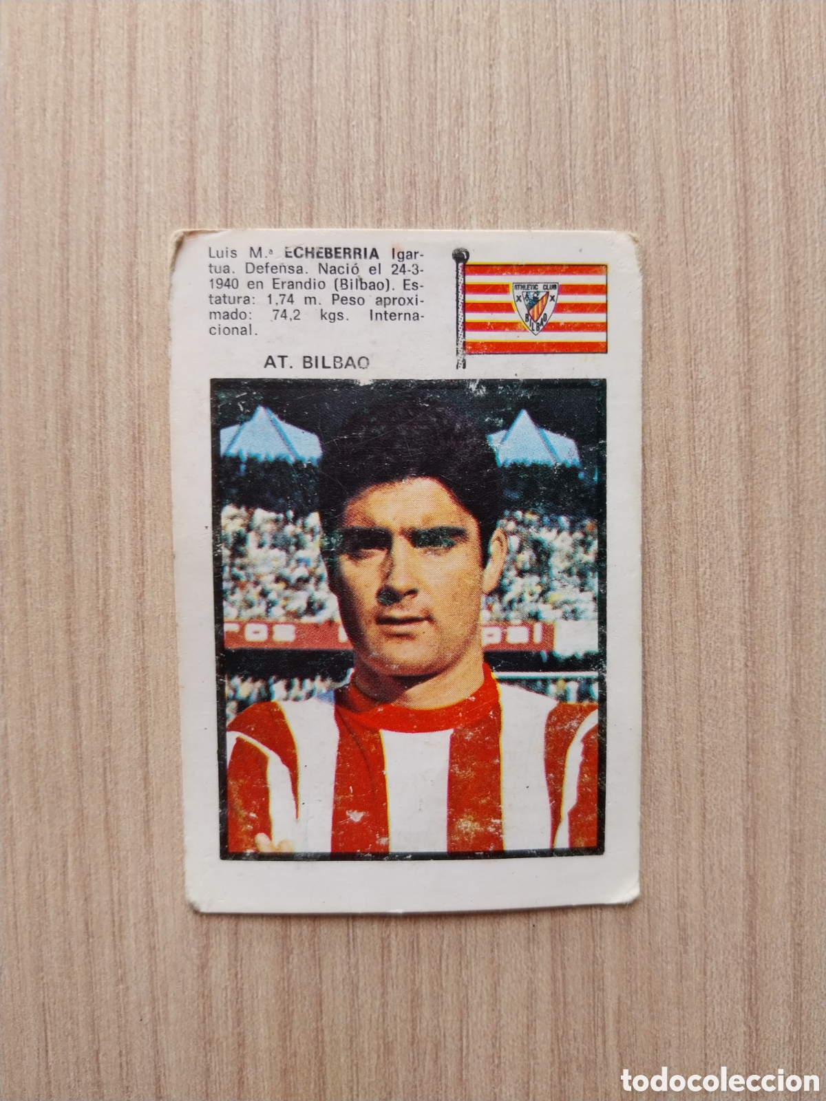 Cromos de F&uacute;tbol: ECHEBERRIA FHER 1971 1972 71 72 CROMO NUNCA PEGADO ATHLETIC CLUB DE BILBAO F&Uacute;TBOL LIGA